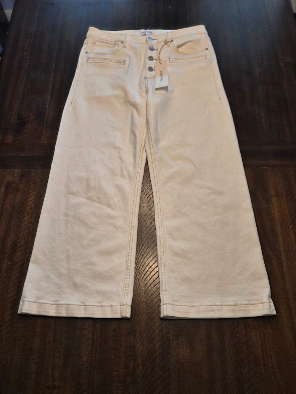 Driftwood x Free People Charlee Crop Railroad Jeans Size 30 x 25.5 NWT G499